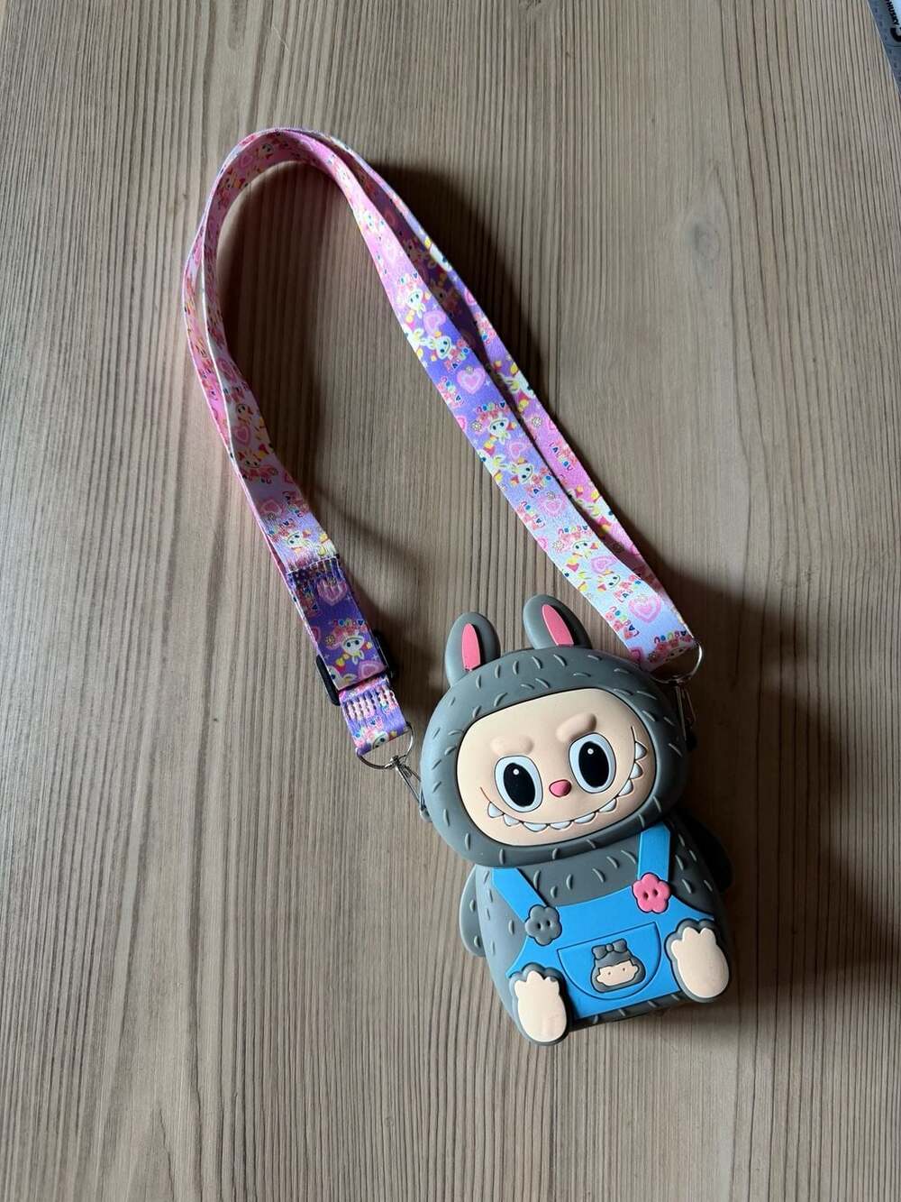 Labuboo *inspired* Silicone Crossbody Sling Bag with Printed Character Strap